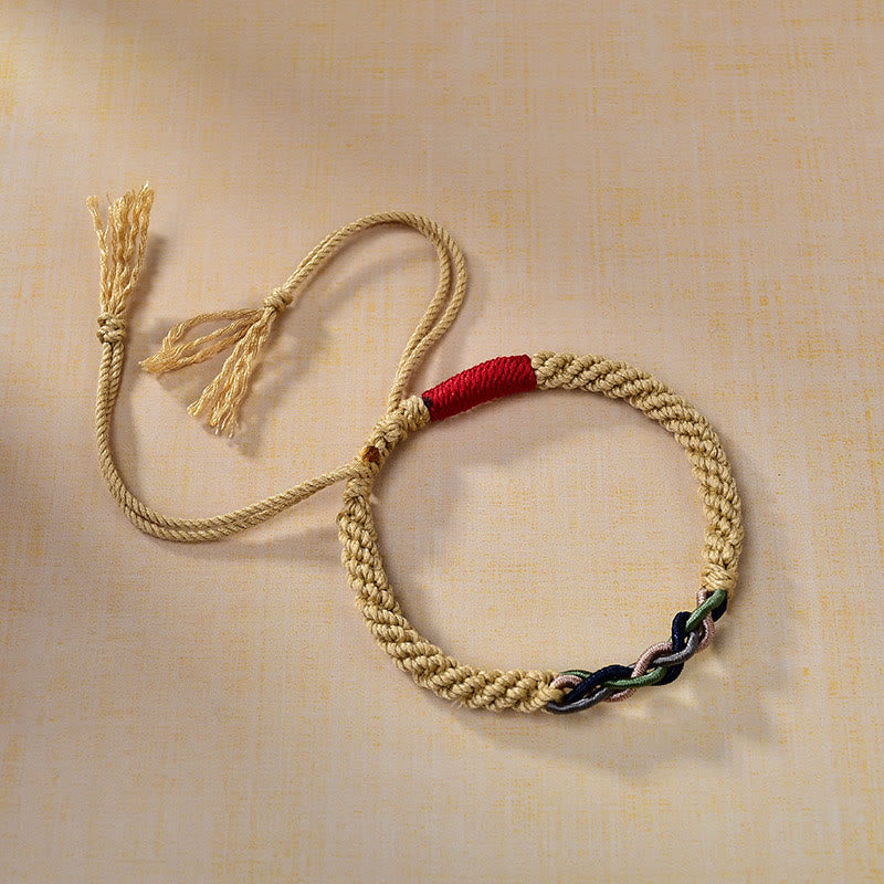 BWOOOH Tibetan Hand-rubbed Cotton Rope Luck Bracelet