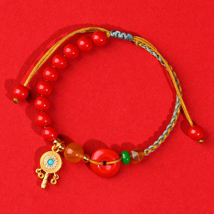 BWOOOH Cinnabar String Peace Buckle Blessing Bracelet