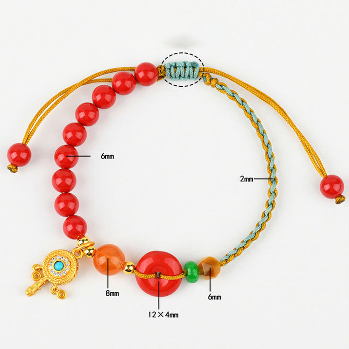 BWOOOH Cinnabar String Peace Buckle Blessing Bracelet