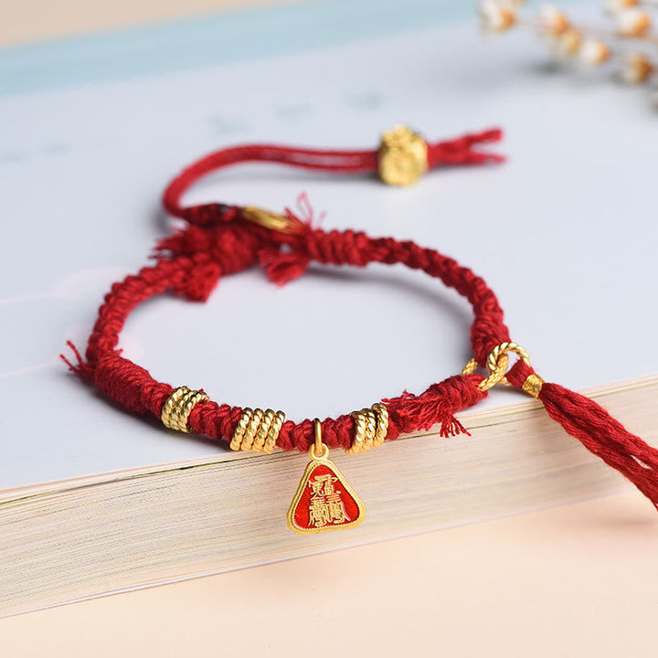 BWOOOH Tibetan String Zakiram Goddess Of Wealth Flower Tassel Protection Bracelet — String Tibetan bracelet for spiritual ...
