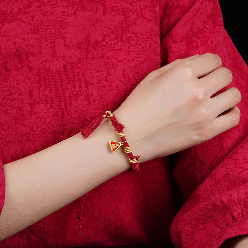 BWOOOH Tibetan String Zakiram Goddess Of Wealth Flower Tassel Protection Bracelet