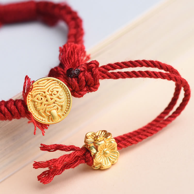 BWOOOH Tibetan String Zakiram Goddess Of Wealth Flower Tassel Protection Bracelet