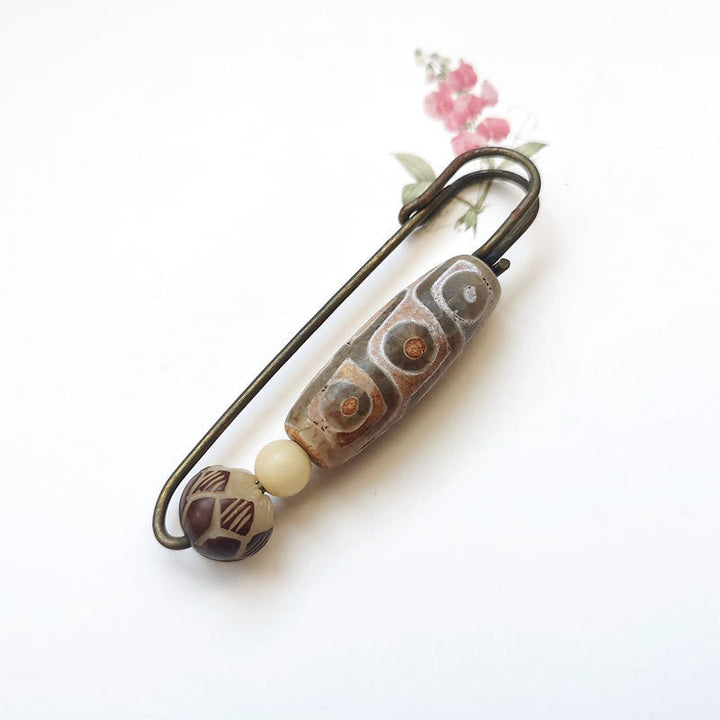BWOOOH Nine-Eye Dzi Bead Bodhi Seed Lotus Protection Broo