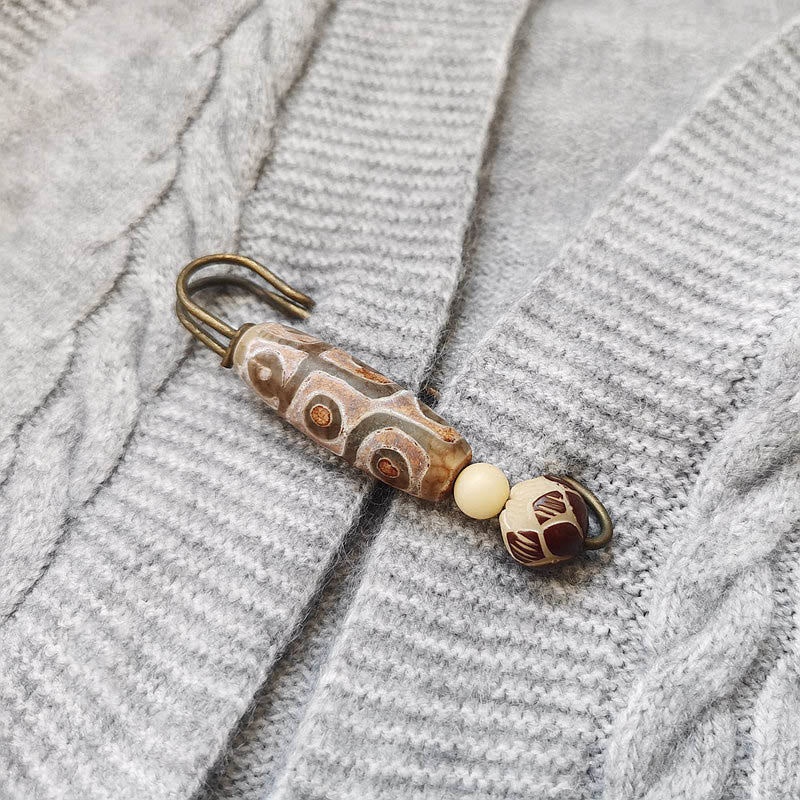 BWOOOH Nine-Eye Dzi Bead Bodhi Seed Lotus Protection Broo