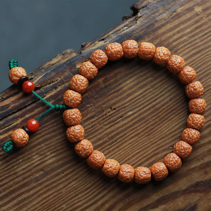 BWOOOH Tibetan Rudraksha Bodhi Seed Agate Wealth Bracelet