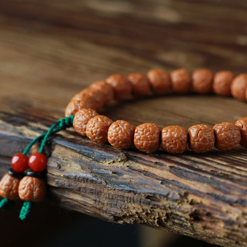 BWOOOH Tibetan Rudraksha Bodhi Seed Agate Wealth Bracelet