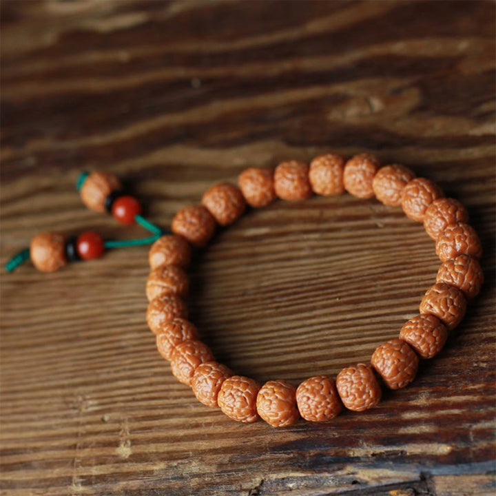 BWOOOH Tibetan Rudraksha Bodhi Seed Agate Wealth Bracelet