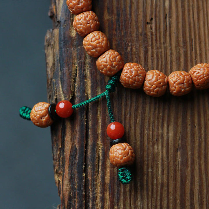 BWOOOH Tibetan Rudraksha Bodhi Seed Agate Wealth Bracelet