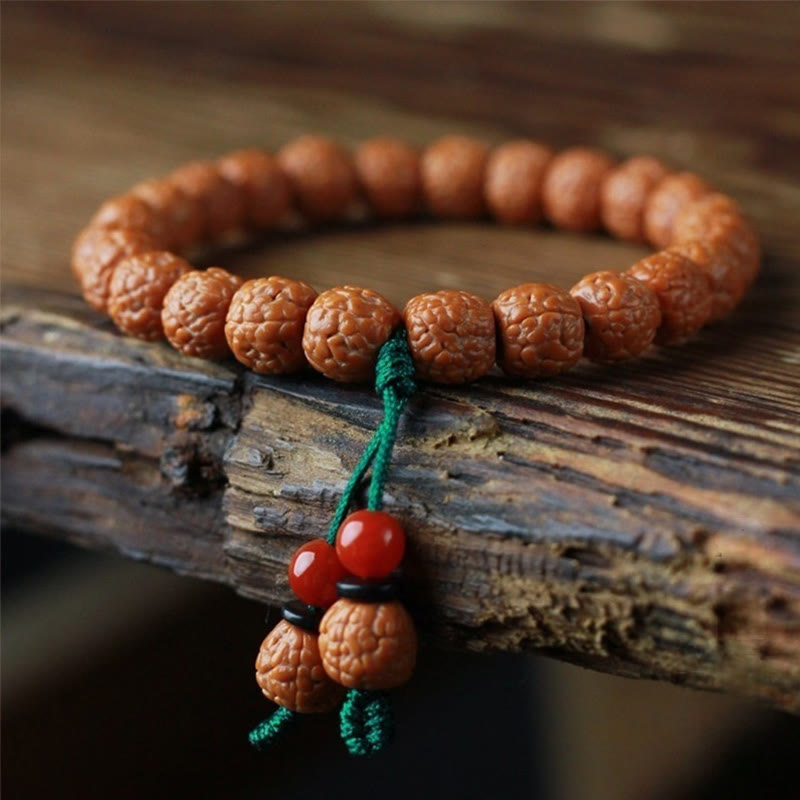 BWOOOH Tibetan Rudraksha Bodhi Seed Agate Wealth Bracelet — Bodhi Seed Tibetan bracelet for spiritual healing and mindful ...
