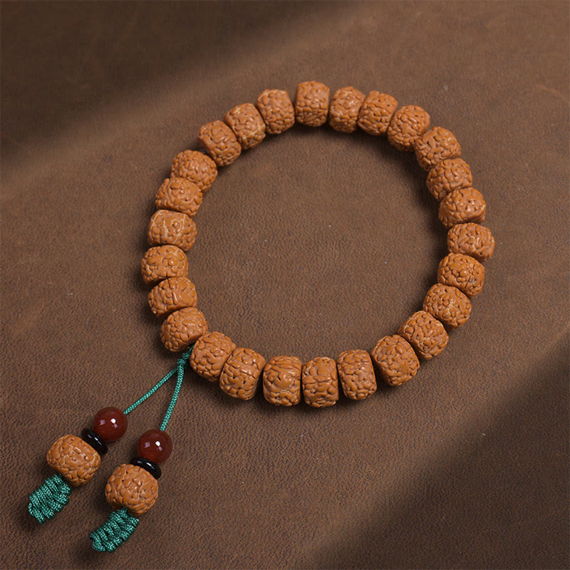 BWOOOH Tibetan Rudraksha Bodhi Seed Agate Wealth Bracelet