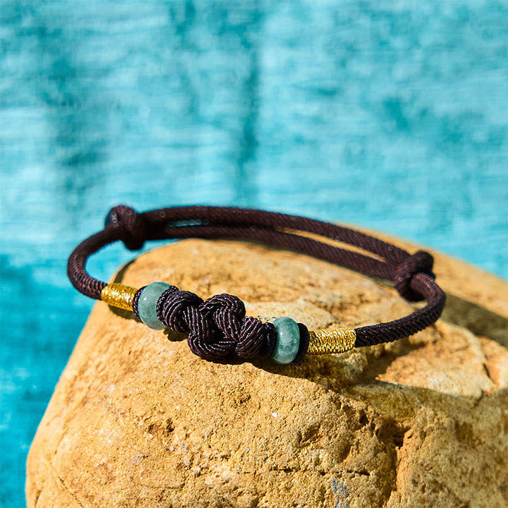 BWOOOH Red String Jade Luck Fortune Knot Braided Couple Bracelet