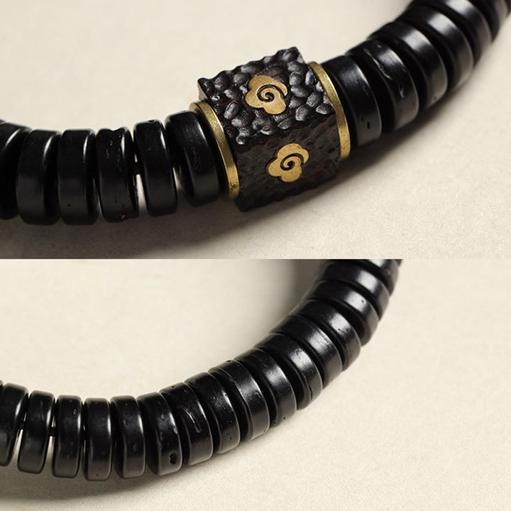 BWOOOH Tibetan Coconut Shell Auspicious Clouds Positive Bracelet