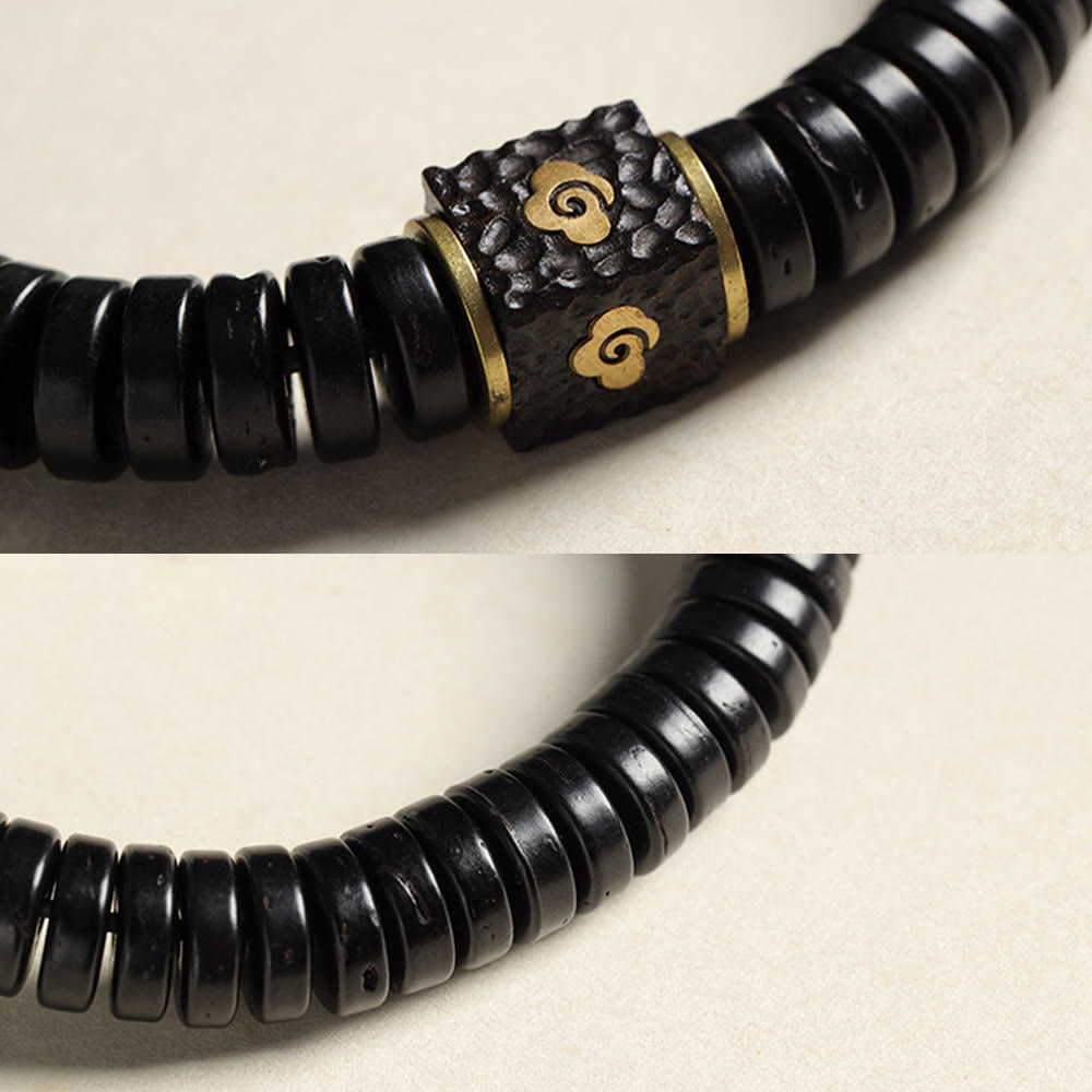 BWOOOH Tibetan Coconut Shell Auspicious Clouds Positive Bracelet
