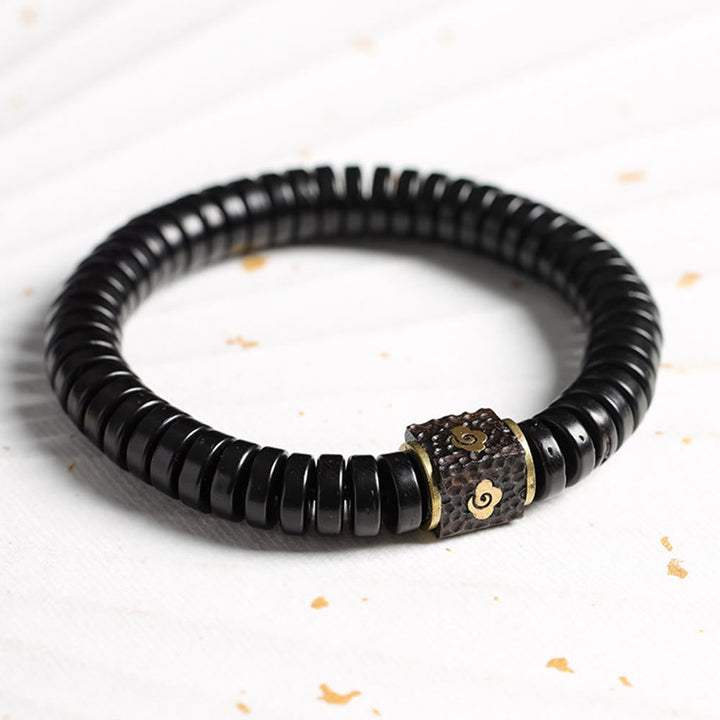 BWOOOH Tibetan Coconut Shell Auspicious Clouds Positive Bracelet