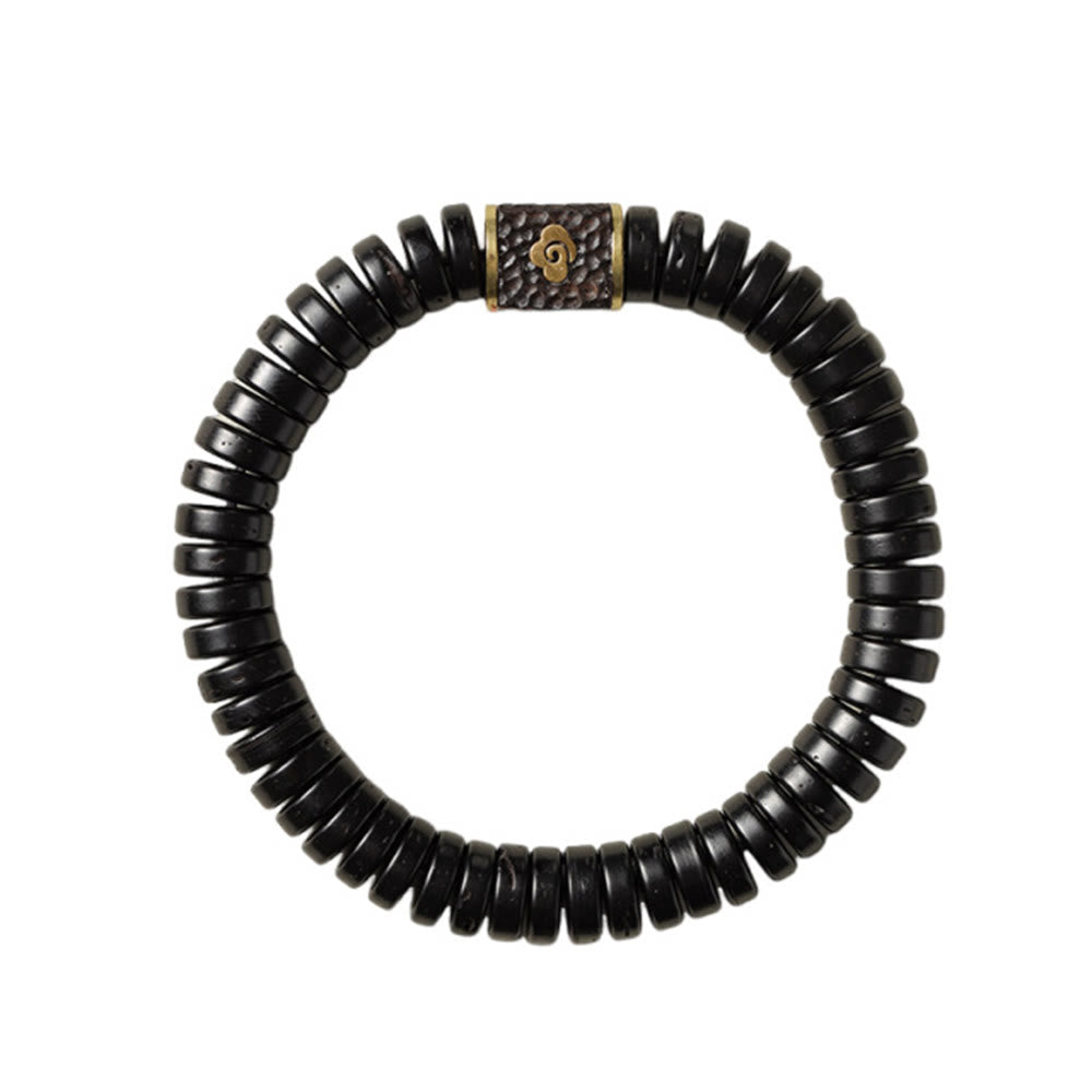 BWOOOH Tibetan Coconut Shell Auspicious Clouds Positive Bracelet