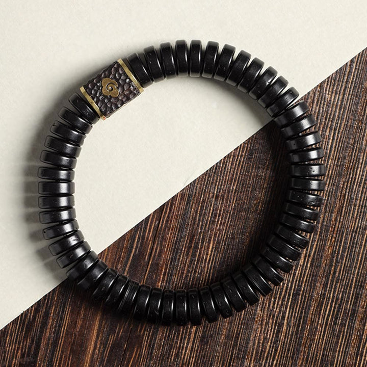 BWOOOH Tibetan Coconut Shell Auspicious Clouds Positive Bracelet