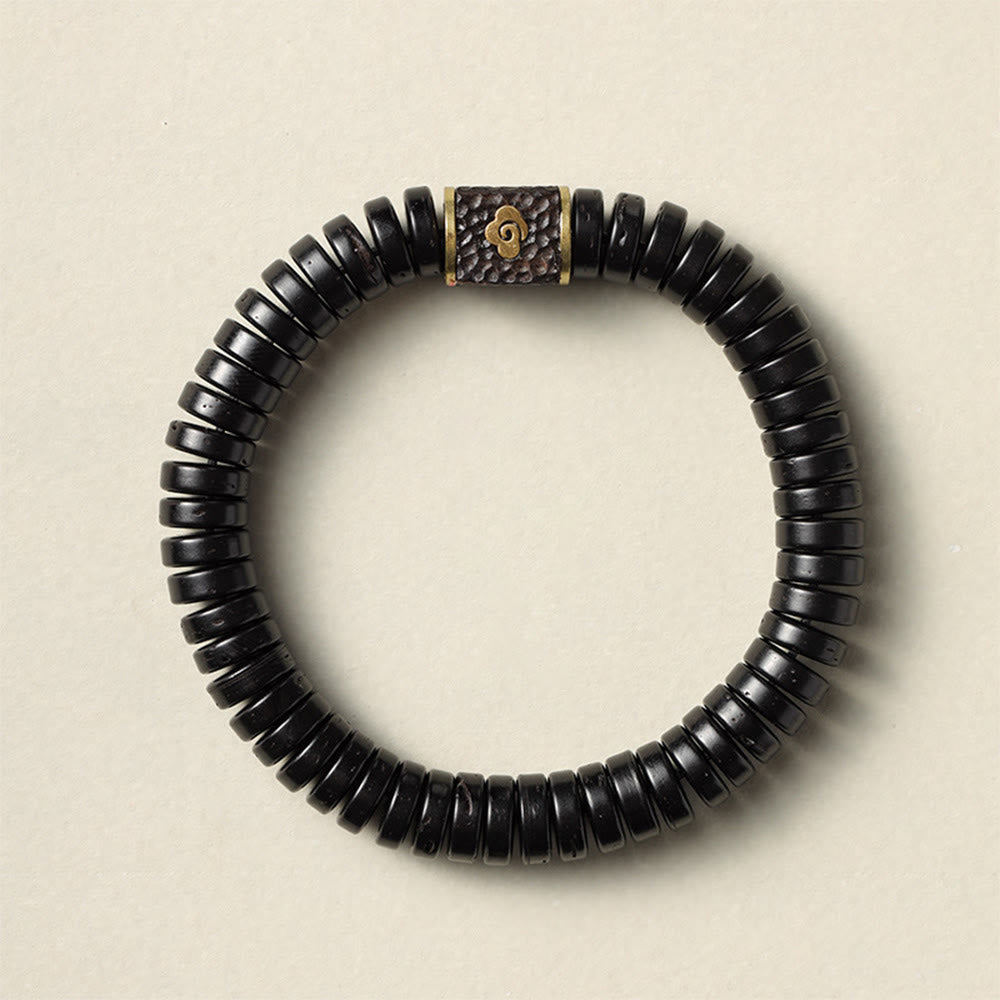 BWOOOH Tibetan Coconut Shell Auspicious Clouds Positive Bracelet