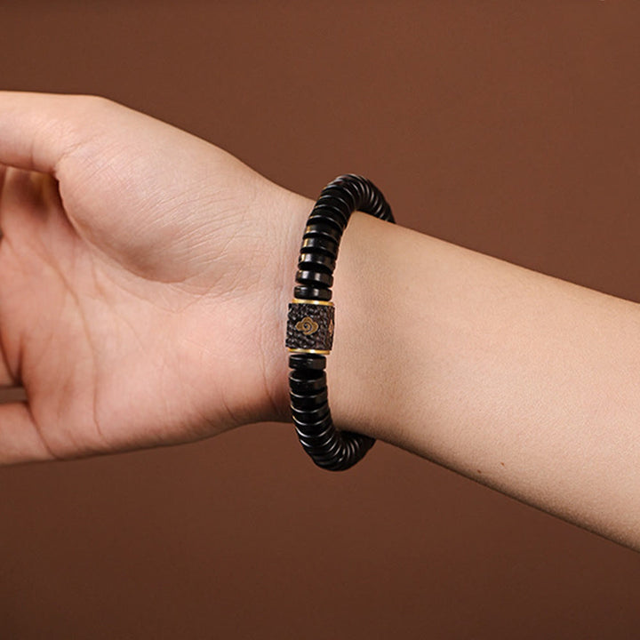 BWOOOH Tibetan Coconut Shell Auspicious Clouds Positive Bracelet