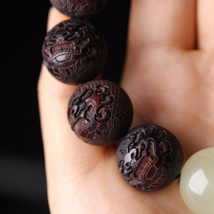 BWOOOH Tibetan Rosewood Engraving PiXiu Warmth Bracelet