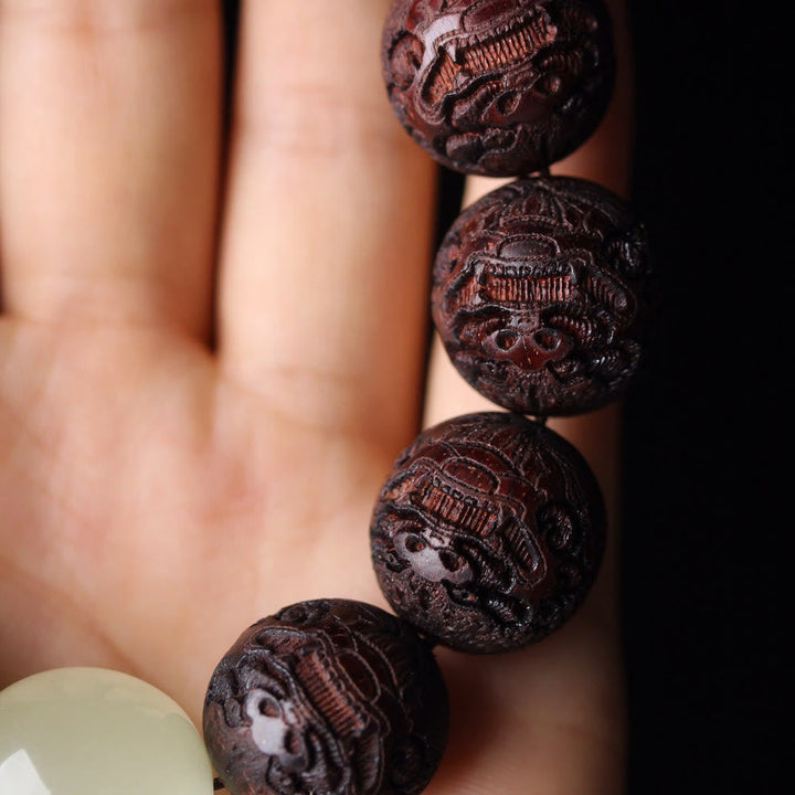 BWOOOH Tibetan Rosewood Engraving PiXiu Warmth Bracelet