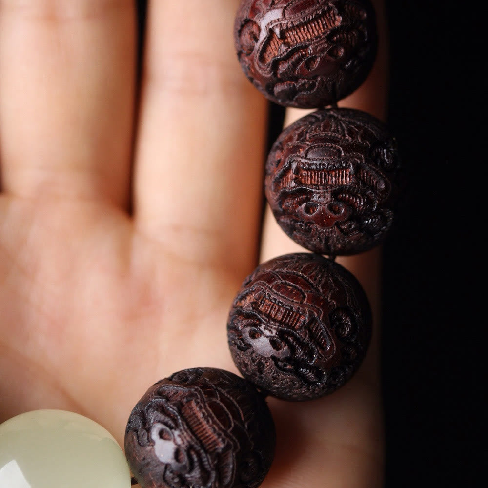 BWOOOH Tibetan Rosewood Engraving PiXiu Warmth Bracelet