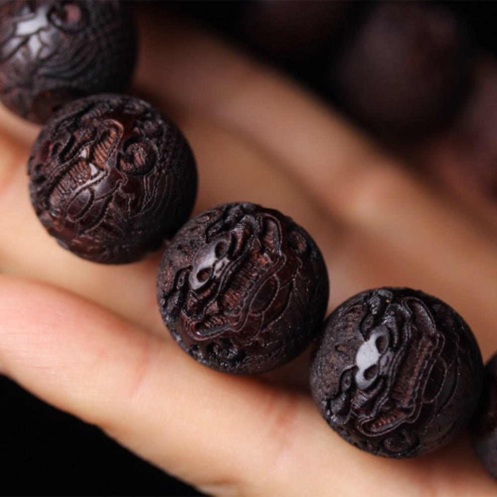 BWOOOH Tibetan Rosewood Engraving PiXiu Warmth Bracelet