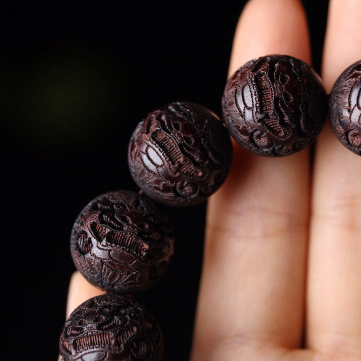 BWOOOH Tibetan Rosewood Engraving PiXiu Warmth Bracelet