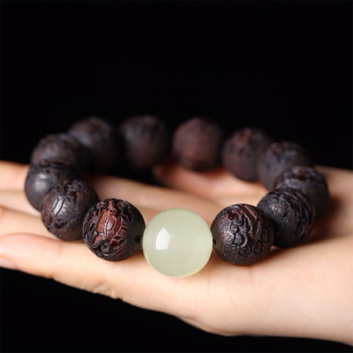 BWOOOH Tibetan Rosewood Engraving PiXiu Warmth Bracelet