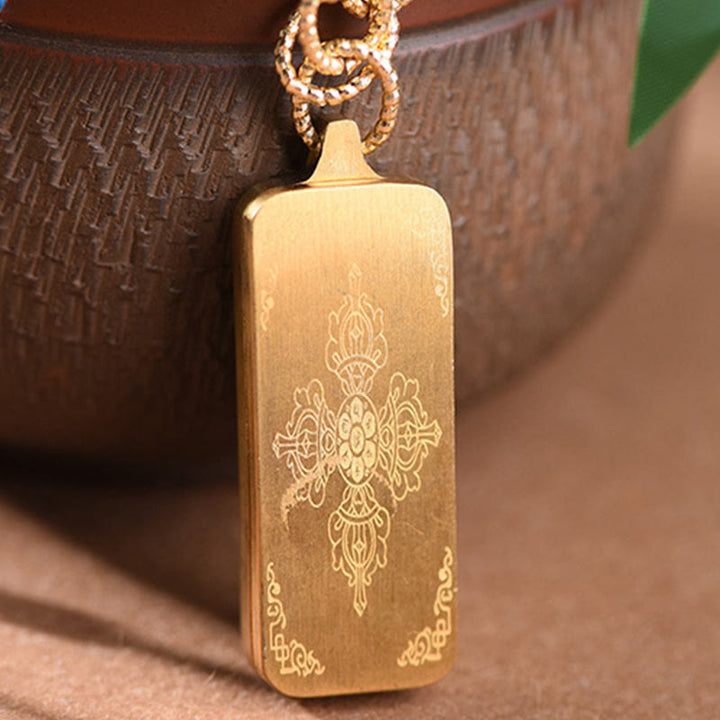 BWOOOH Tibet God Of Wealth Titanium Steel Thangka Wealth Necklace Pendant