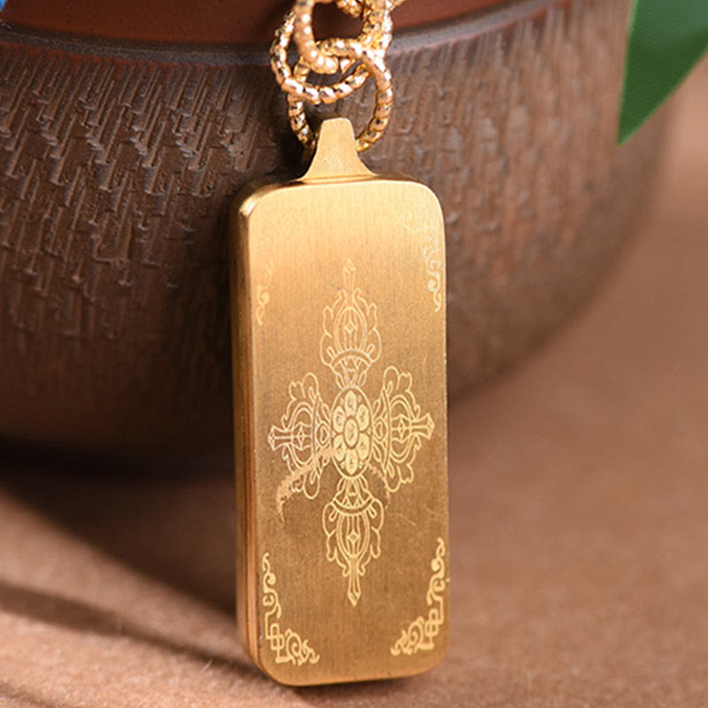 BWOOOH Tibet God Of Wealth Titanium Steel Thangka Wealth Necklace Pendant