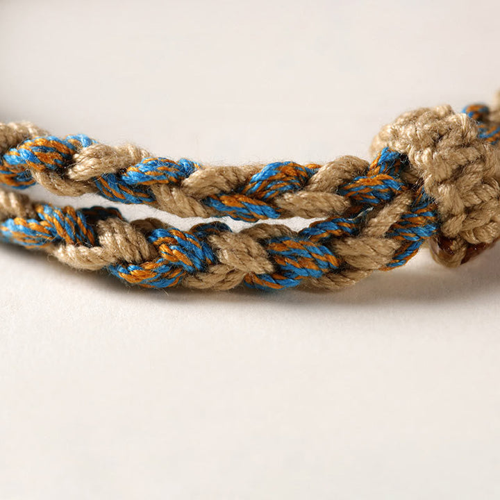 BWOOOH Tibetan Dzi Bead Wealth  Protection Braided Bracelet