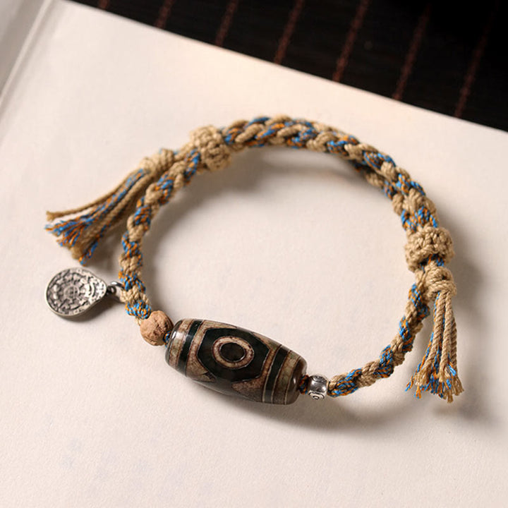 BWOOOH Tibetan Dzi Bead Wealth  Protection Braided Bracelet