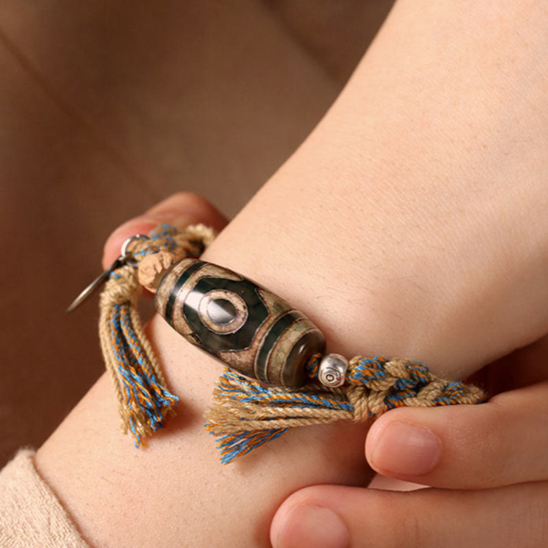 BWOOOH Tibetan Dzi Bead Wealth  Protection Braided Bracelet