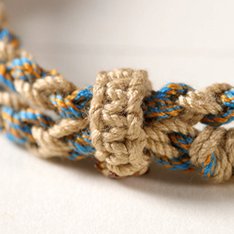 BWOOOH Tibetan Dzi Bead Wealth  Protection Braided Bracelet