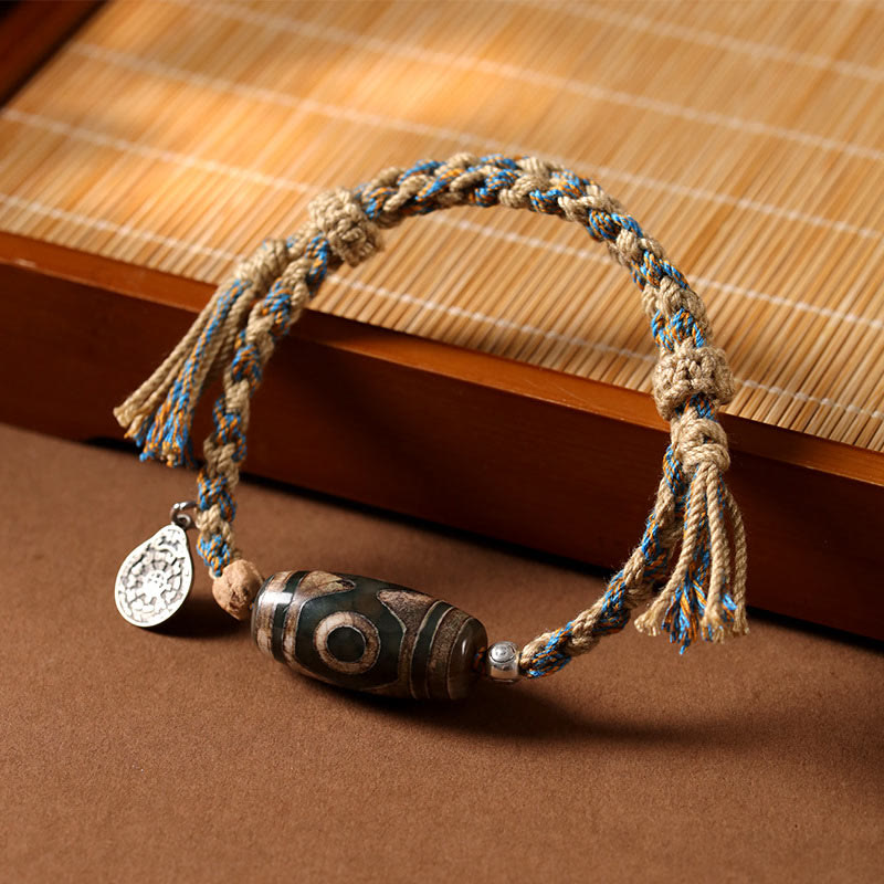 BWOOOH Tibetan Dzi Bead Wealth  Protection Braided Bracelet