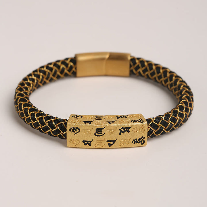 BWOOOH Tibetan Om Mani Padme Hum Various Colors Rope Gold Thread Diamond Knot Luck Buckle Bracelet