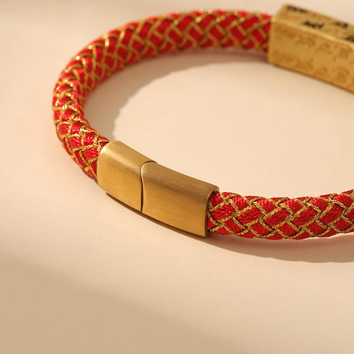 BWOOOH Tibetan Om Mani Padme Hum Various Colors Rope Gold Thread Diamond Knot Luck Buckle Bracelet