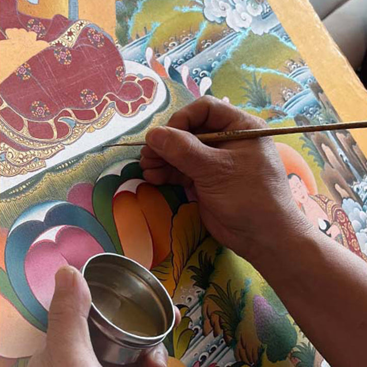 BWOOOH Tibetan thangka Buddhist painting - Tibetan Thangka Painting Healing Ha