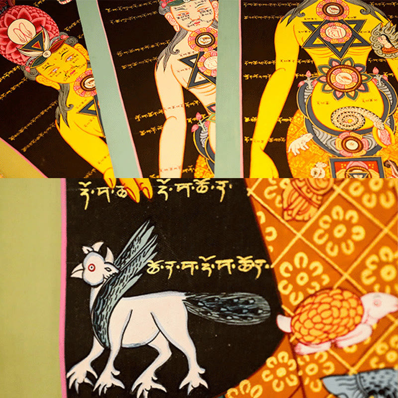 BWOOOH Tibetan thangka Buddhist painting - Tibetan Thangka Painting Healing Ha