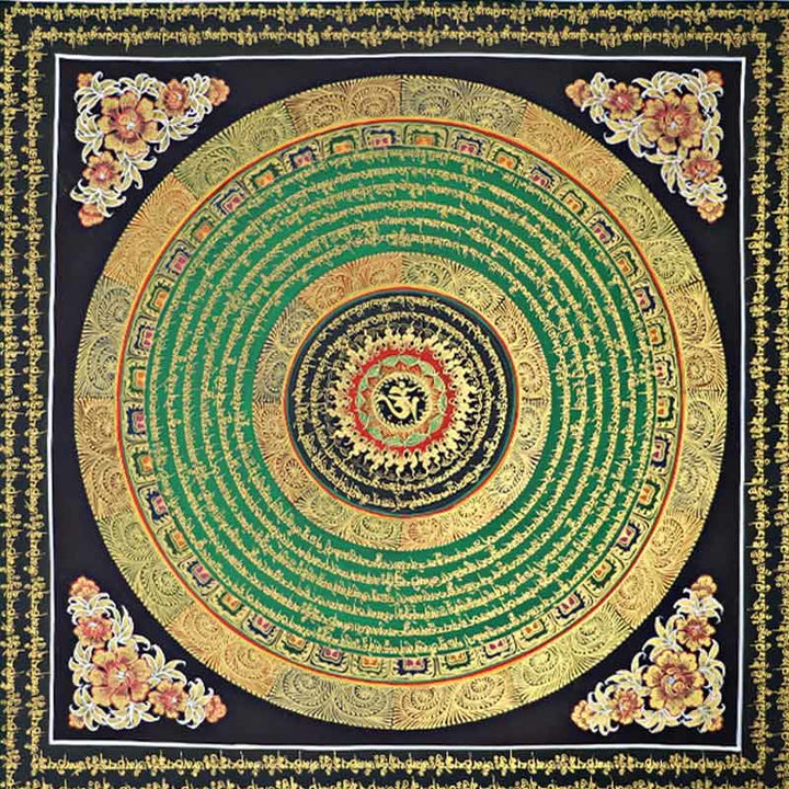 BWOOOH Tibetan thangka Buddhist painting - Tibetan Thangka Painting Om Mani Pa