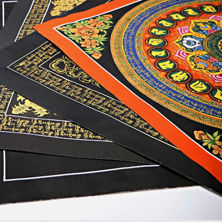 BWOOOH Tibetan thangka Buddhist painting - Tibetan Thangka Painting Om Mani Pa