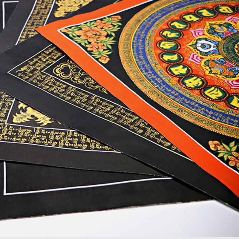 BWOOOH Tibetan thangka Buddhist painting - Tibetan Thangka Painting Om Mani Pa