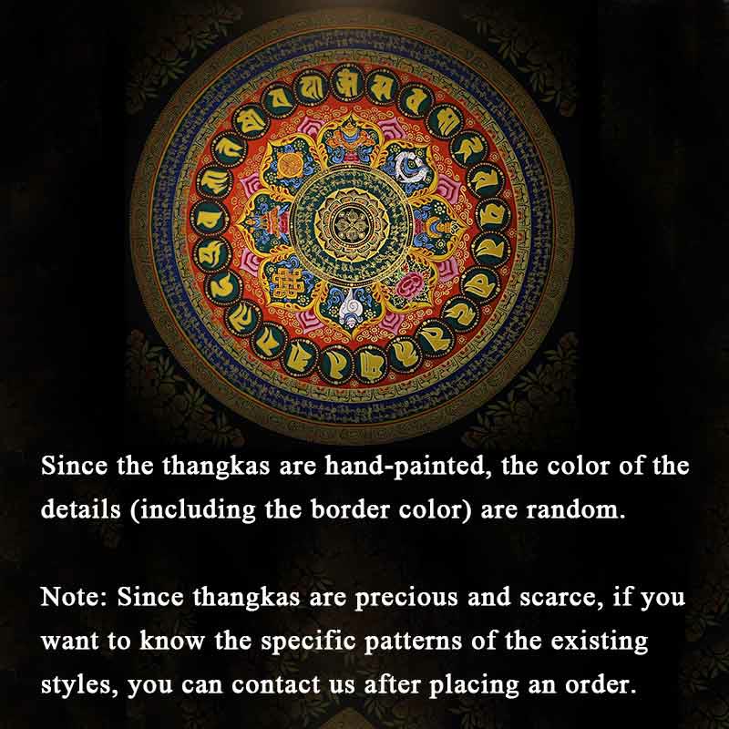 BWOOOH Tibetan thangka Buddhist painting - Tibetan Thangka Painting Om Mani Pa