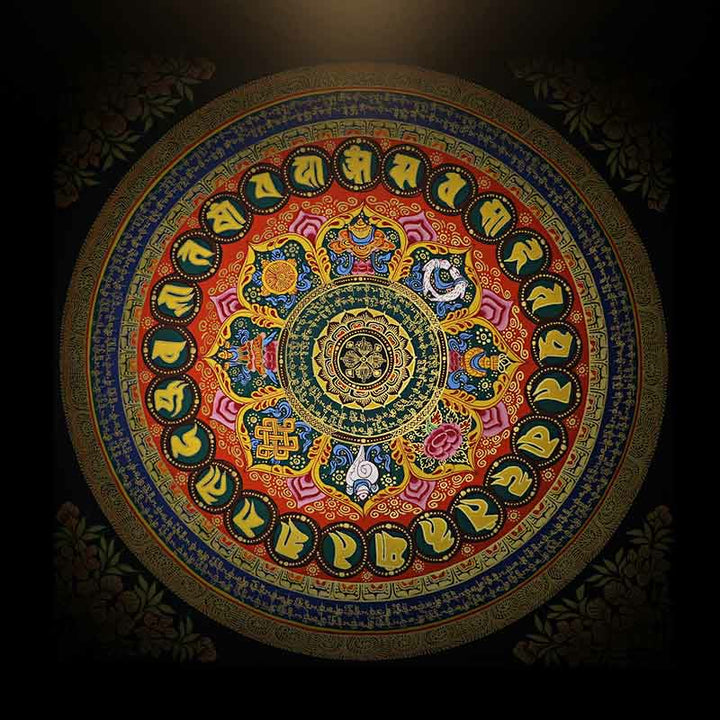 BWOOOH Tibetan thangka Buddhist painting - Tibetan Thangka Painting Om Mani Pa