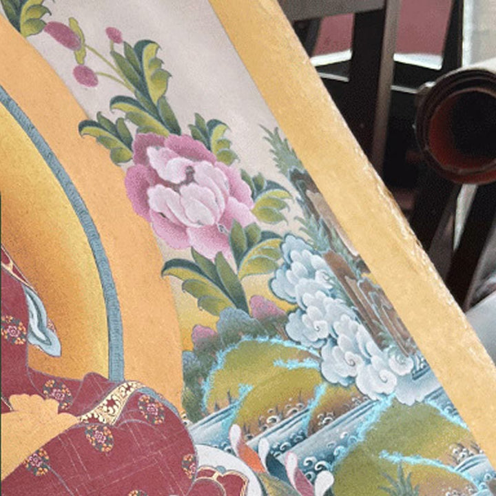 BWOOOH Tibetan thangka Buddhist painting - Tibetan Thangka Painting Om Mani Pa