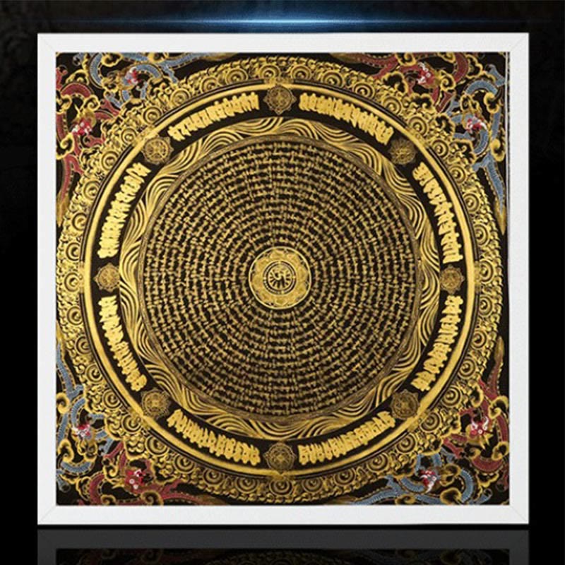 BWOOOH Tibetan thangka Buddhist painting - Tibetan Thangka Painting Om Mani Pa