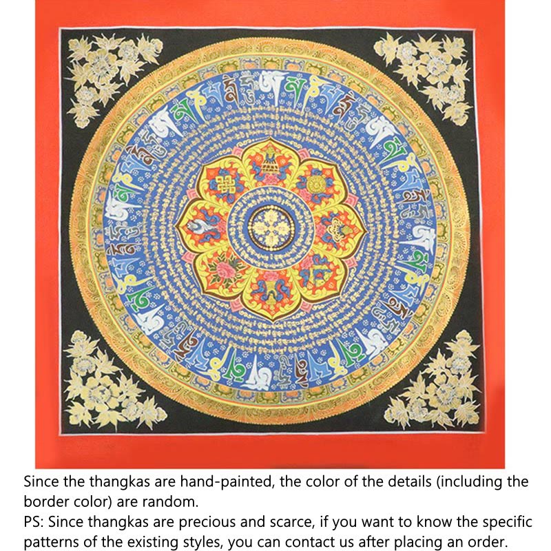 BWOOOH Tibetan thangka Buddhist painting - Tibetan Thangka Painting Om Mani Pa