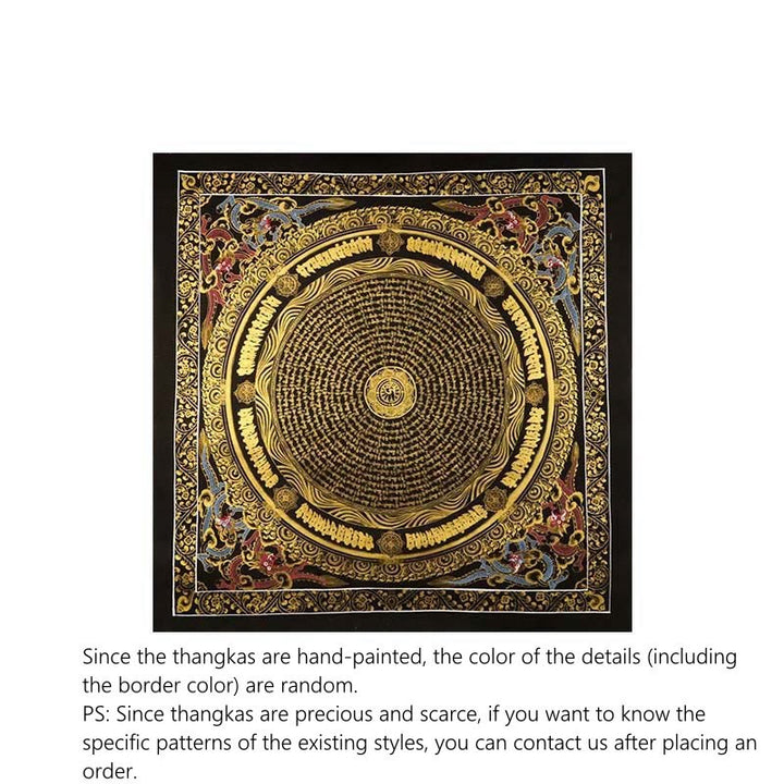 BWOOOH Tibetan thangka Buddhist painting - Tibetan Thangka Painting Om Mani Pa