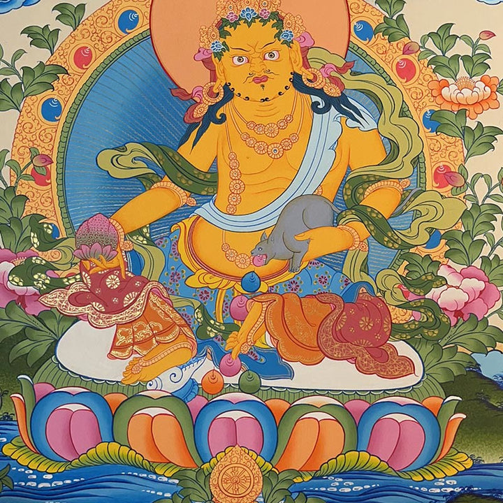 BWOOOH Tibetan thangka Buddhist painting - Tibetan Thangka Painting Yellow God