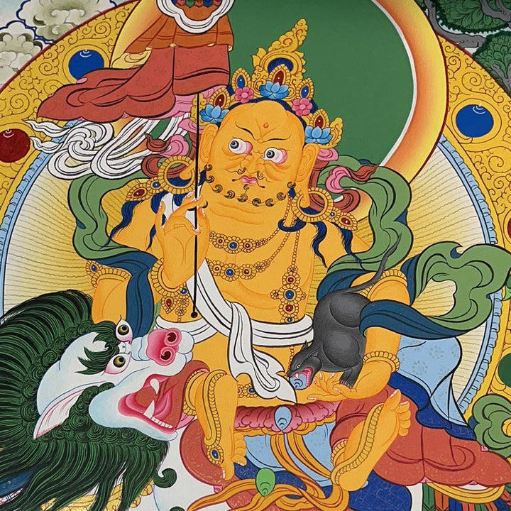 BWOOOH Tibetan thangka Buddhist painting - Tibetan Thangka Painting Yellow God